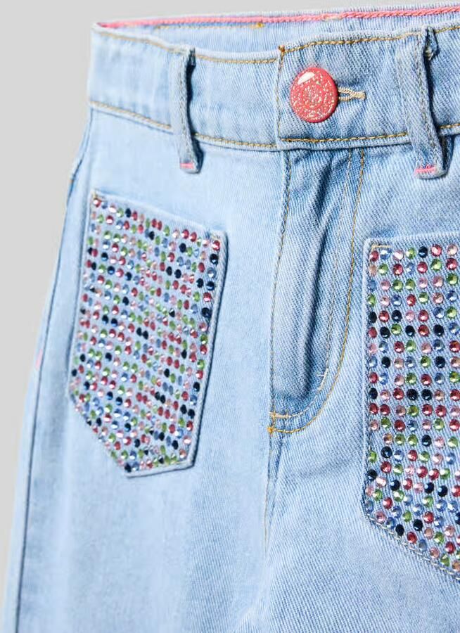 BILLIEBLUSH Jeans met opgestikte zakken en siersteentjes - Foto 2