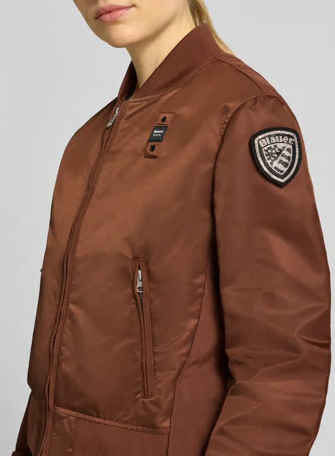 Blauer USA bomberjack met ritszakken model 'LAURIE'