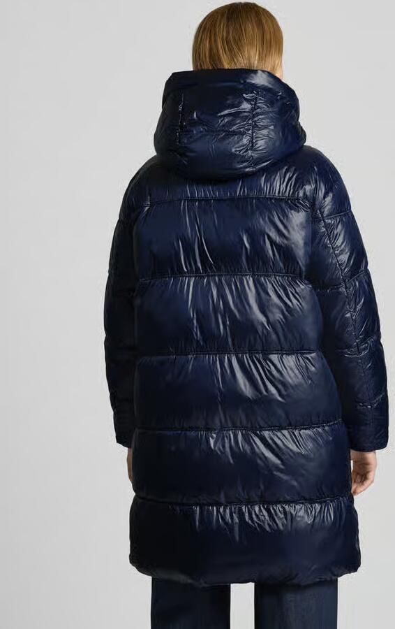 Blauer USA Gewatteerde lange jas met tweewegsritssluiting model 'ARMORY'