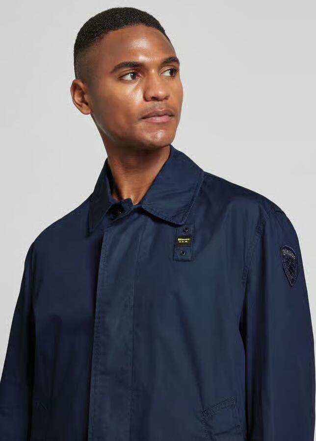 Blauer USA Parkamantel met labelbadge model 'HUDSON'