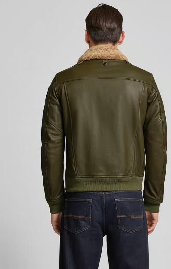 Blauer USA Leren jack met klepzakken model 'CHEITON'