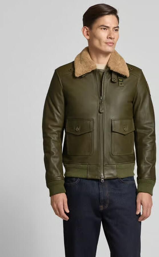 Blauer USA Leren jack met klepzakken model 'CHEITON' - Foto 2