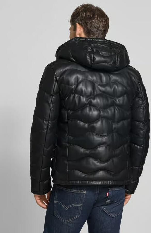 Blauer USA Leren jack met labelpatch model 'DROHAN'