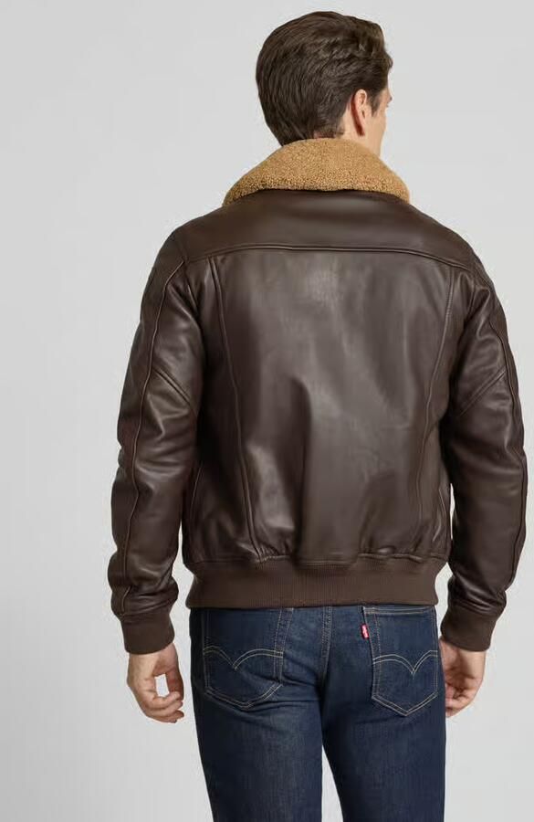 Blauer USA Leren jack met tweewegsritssluiting model 'CHEITON'
