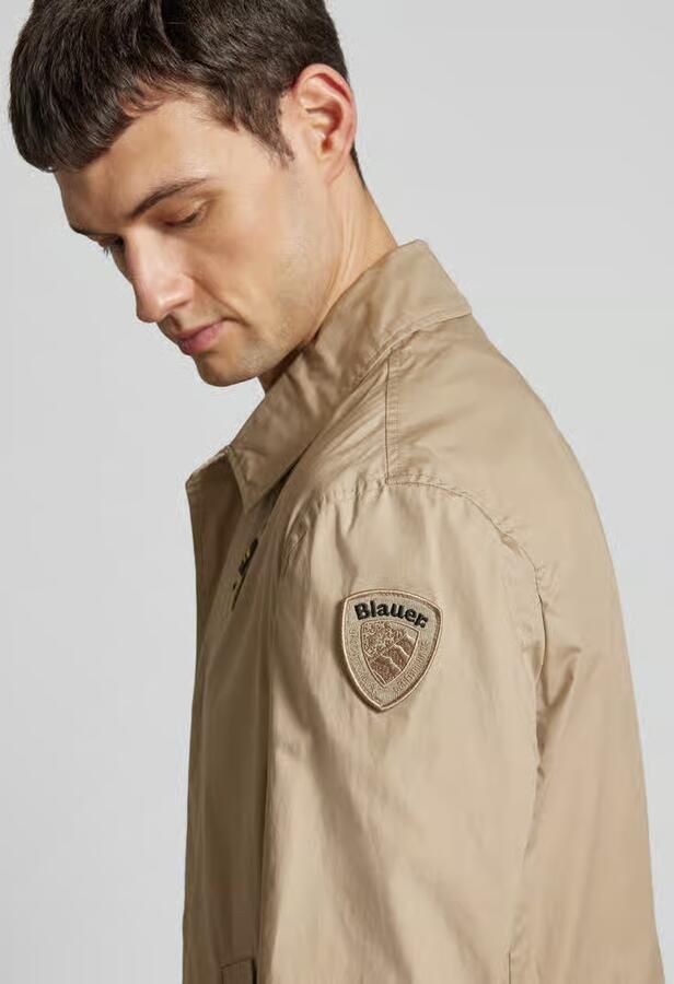 Blauer USA Parkamantel met labelbadge model 'HUDSON'