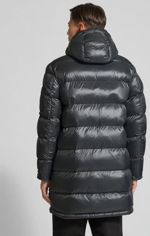 Blauer Usa Regular fit gewatteerde lange jas met logo-applicatie model 'Aldrich'