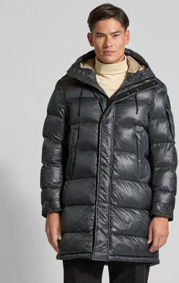 Blauer Usa Regular fit gewatteerde lange jas met logo-applicatie model 'Aldrich' - Foto 2