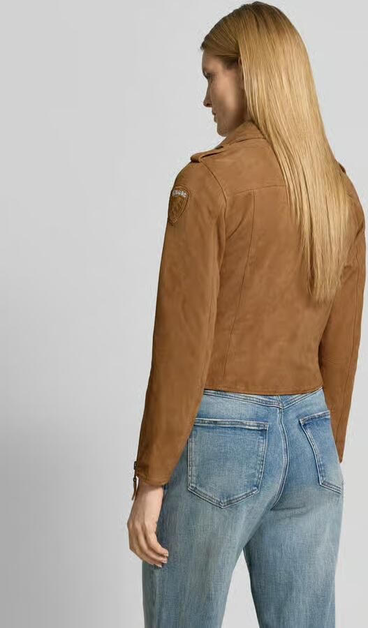 Blauer USA regular fit leren jack met platte kraag model 'Cherry' - Foto 3