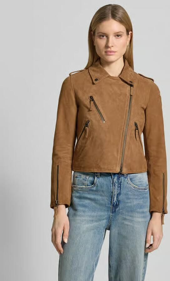 Blauer USA regular fit leren jack met platte kraag model 'Cherry' - Foto 2