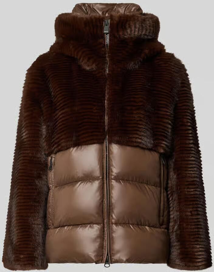 Blauer USA Regular fit winterjas in materiaalmix met imitatiebont model 'FANEVIL'