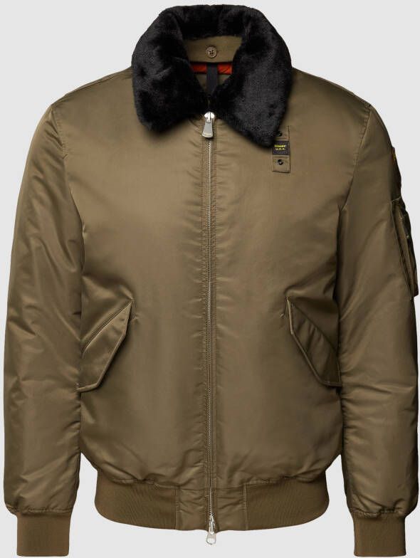 Blauer Usa Bomberjack met imitatiebont