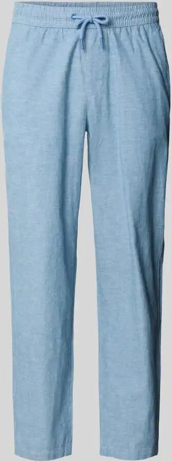 Blend Broek van mix van katoen en linnen met elastische tailleband - Foto 2