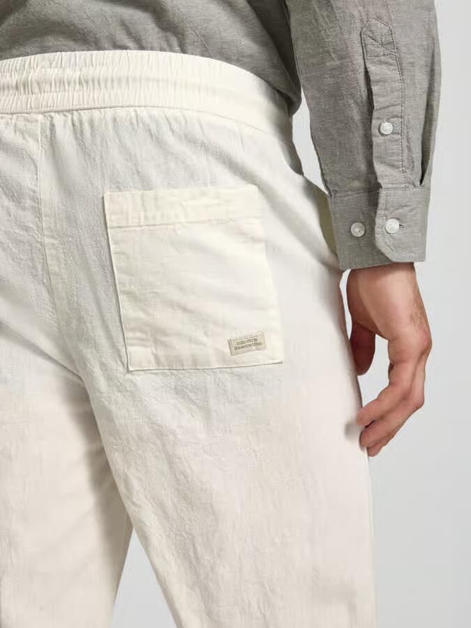 Blend Broek van mix van katoen en linnen met elastische tailleband