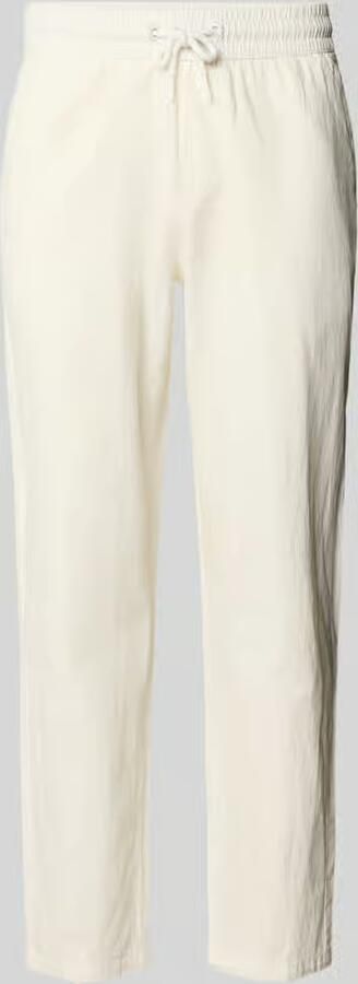 Blend Broek van mix van katoen en linnen met elastische tailleband - Foto 2