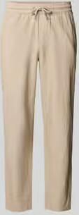 Blend Broek van mix van katoen en linnen met elastische tailleband