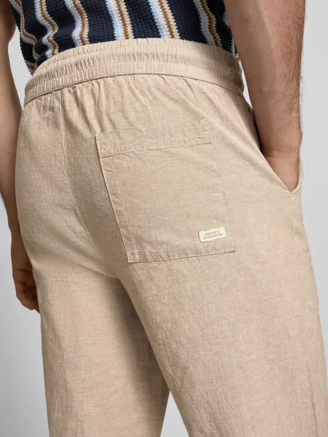 Blend Broek van mix van katoen en linnen met elastische tailleband