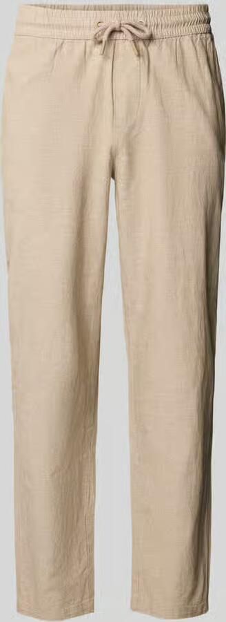 Blend Broek van mix van katoen en linnen met elastische tailleband - Foto 2