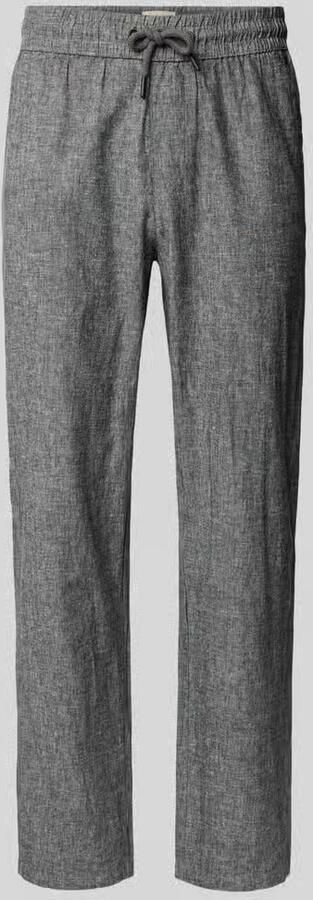 Blend Broek van mix van katoen en linnen met elastische tailleband - Foto 2