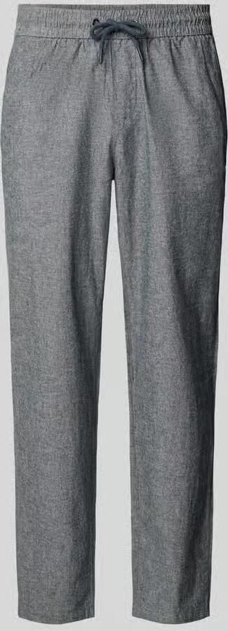 Blend Broek van mix van katoen en linnen met elastische tailleband - Foto 2