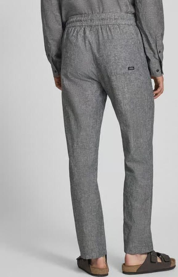 Blend Broek van mix van katoen en linnen met elastische tailleband - Foto 3