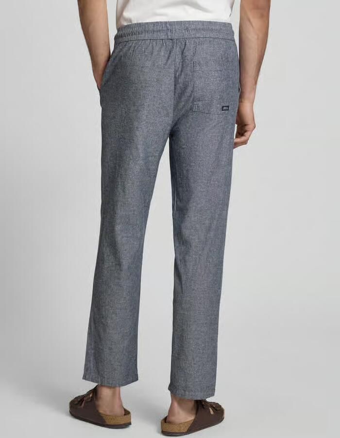 Blend Broek van mix van katoen en linnen met elastische tailleband