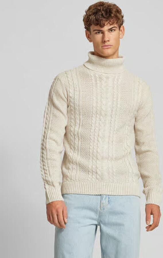 Blend Gebreide pullover met kabelpatroon - Foto 2