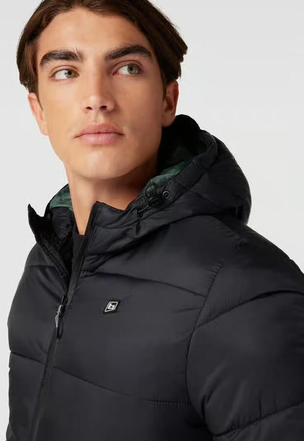 Blend Gewatteerd jack met labeldetail
