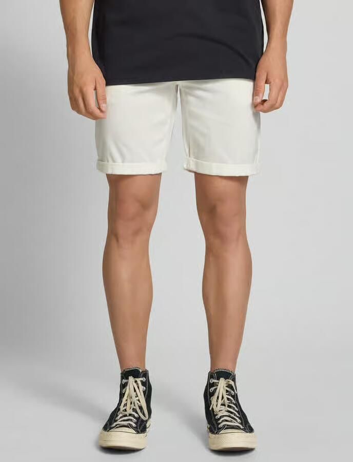 Blend Regular fit korte linnen broek in effen design - Foto 2