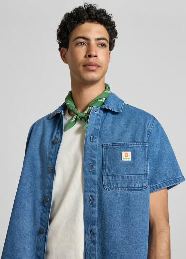 Blend regular fit jeanshemd met borstzak model 'SUN'