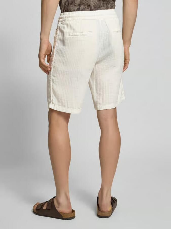 Blend Regular fit korte linnen broek met tunnelkoord model 'MORGAN'