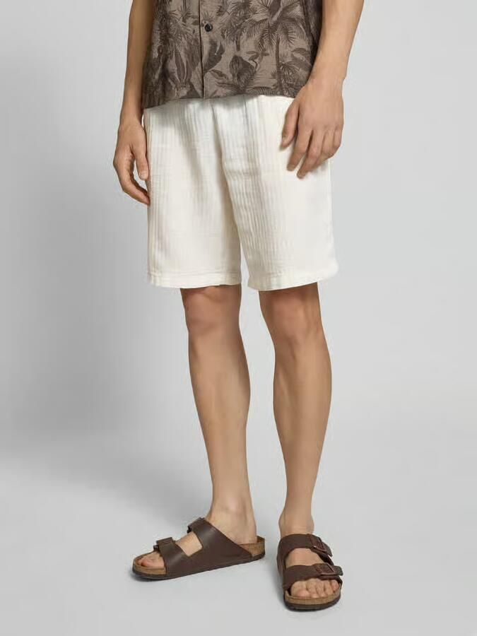 Blend Regular fit korte linnen broek met tunnelkoord model 'MORGAN' - Foto 2