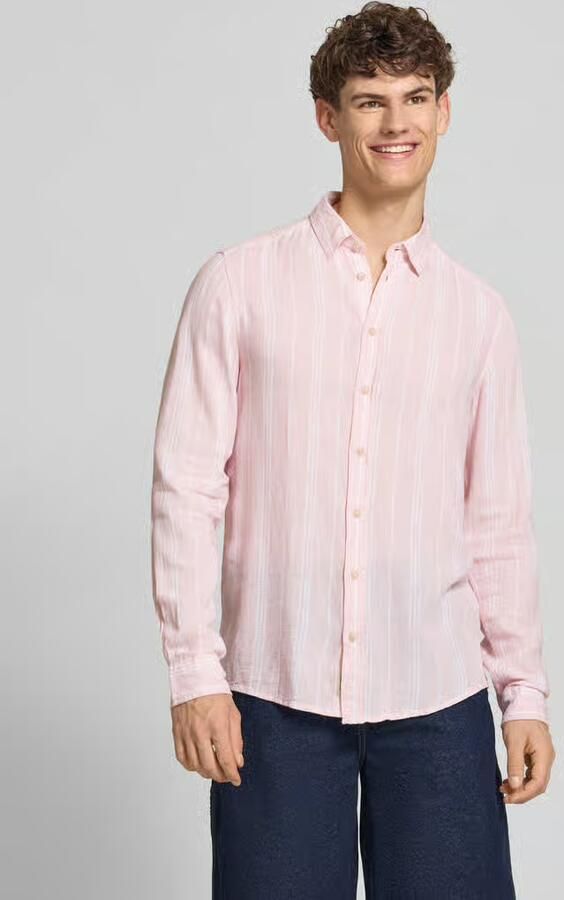 Blend regular fit linnen overhemd met viscose model 'Bobby' - Foto 2