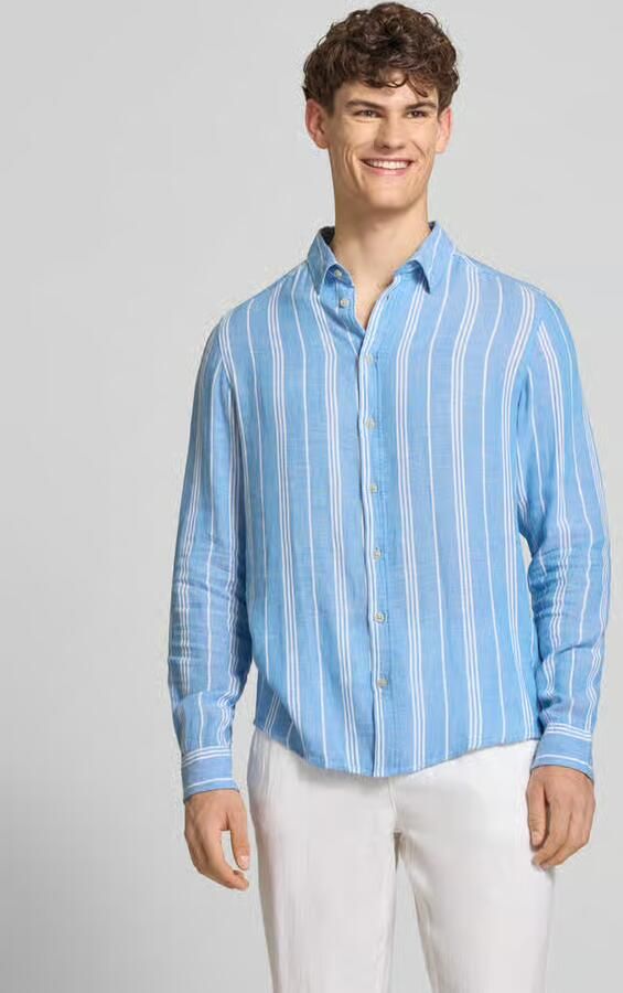 Blend regular fit linnen overhemd met viscose model 'Bobby' - Foto 2