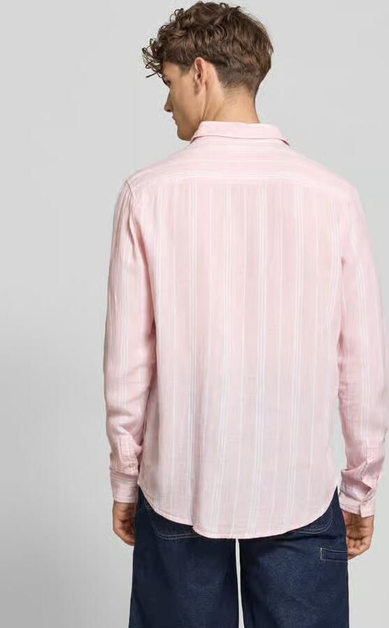Blend regular fit linnen overhemd met viscose model 'Bobby' - Foto 3