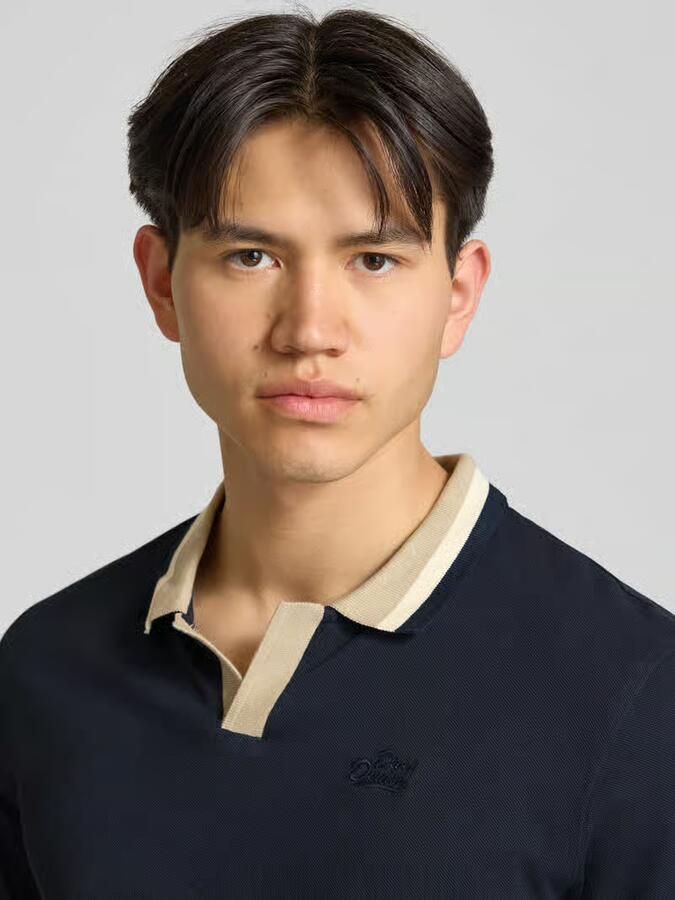 Blend regular fit poloshirt met labelstitching model 'EVO'