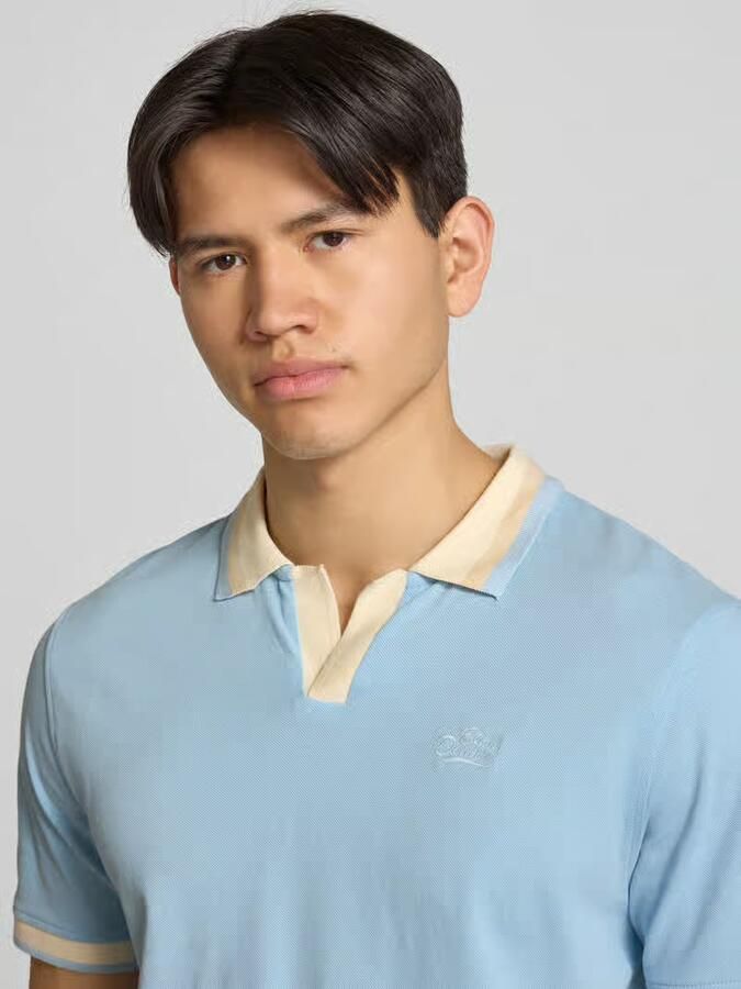 Blend regular fit poloshirt met labelstitching model 'EVO'
