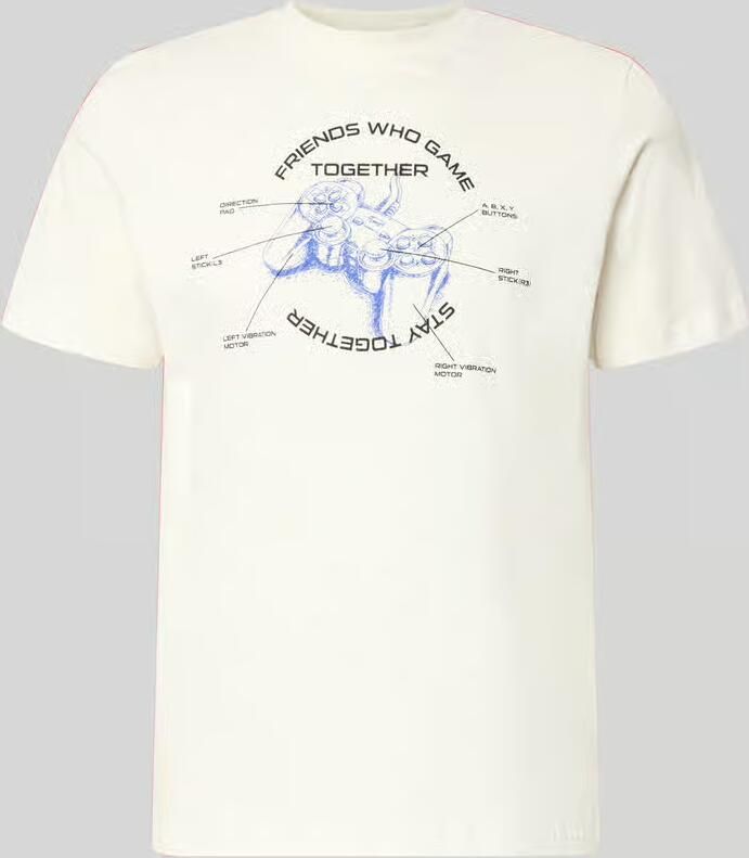 Blend Regular fit T-shirt met motiefprint Model 'Klements'
