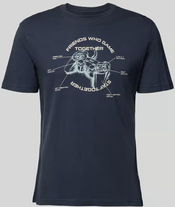Blend Regular fit T-shirt met motiefprint Model 'Klements'