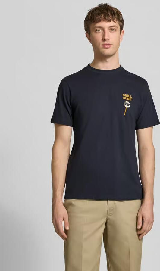 Blend Regular fit T-shirt met statement-stitching Model 'Kameron' - Foto 4
