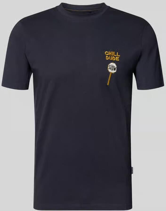 Blend Regular fit T-shirt met statementstitching model 'Kameron'