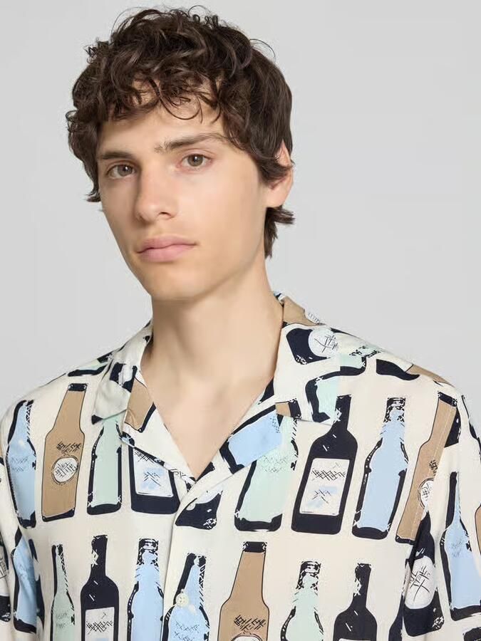 Blend regular fit vrijetijdsoverhemd van viscose model 'ANVAR'