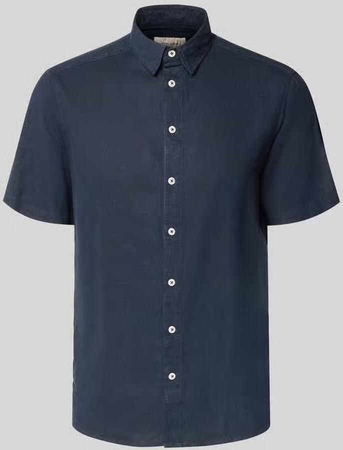 Blend slim fit linnen overhemd met viscose model 'Bobby' - Foto 2