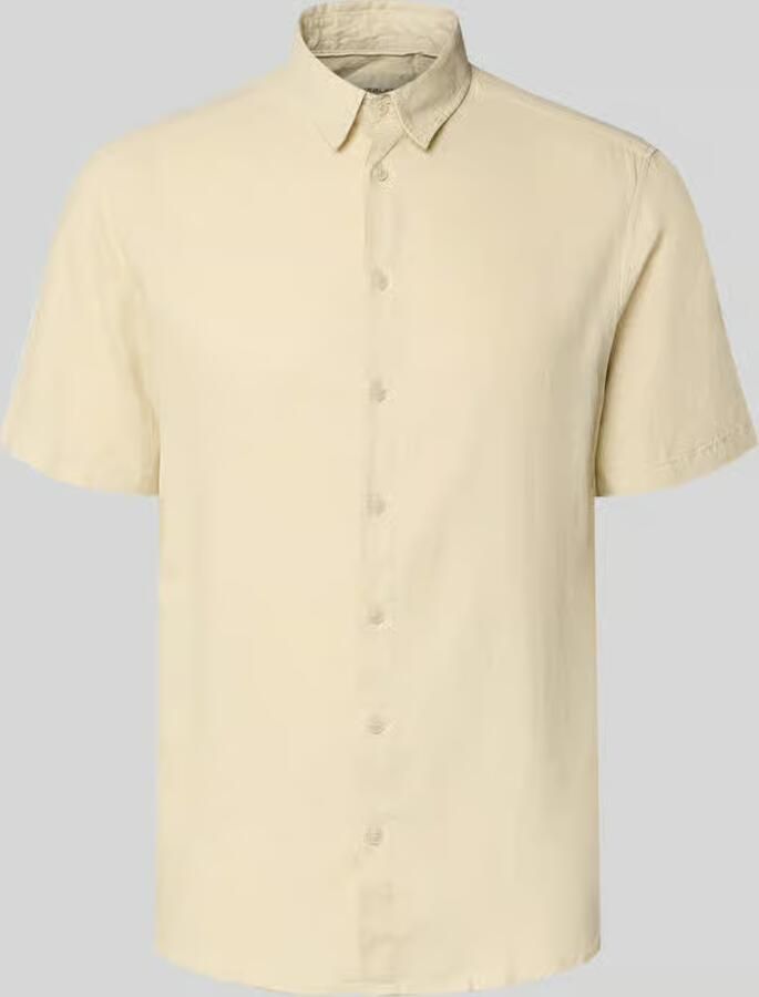 Blend slim fit linnen overhemd met viscose model 'Bobby' - Foto 2