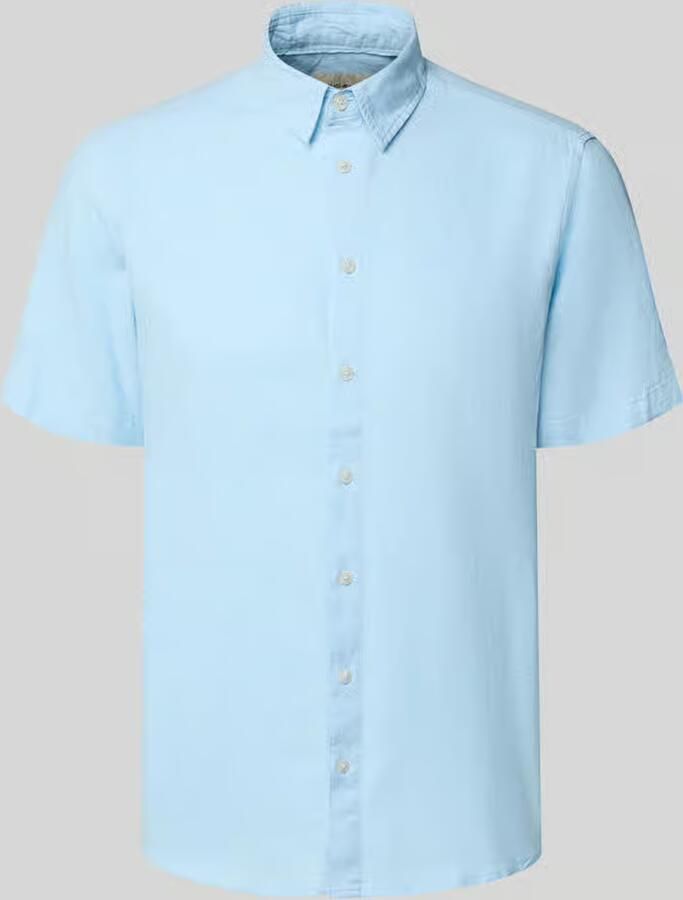 Blend slim fit linnen overhemd met viscose model 'Bobby' - Foto 2