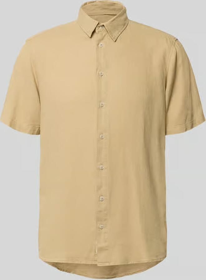 Blend slim fit linnen overhemd met viscose model 'Bobby' - Foto 2