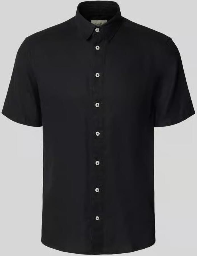 Blend slim fit linnen overhemd met viscose model 'Bobby' - Foto 2