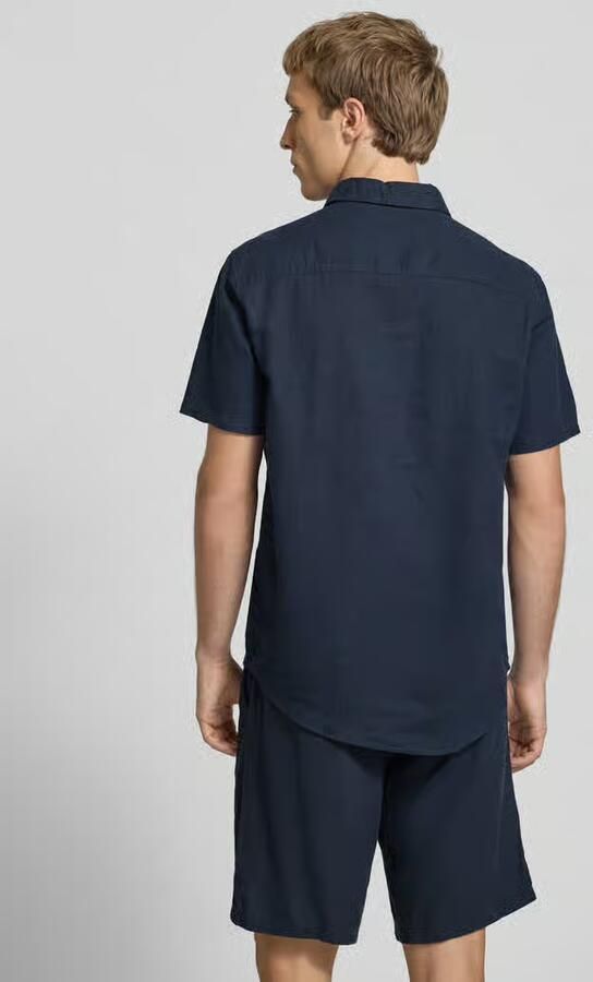 Blend slim fit linnen overhemd met viscose model 'Bobby'