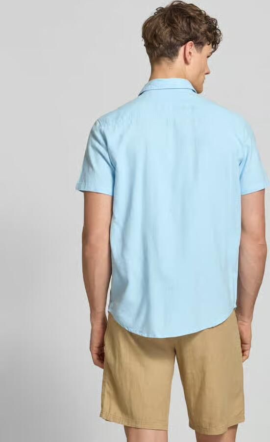 Blend slim fit linnen overhemd met viscose model 'Bobby' - Foto 2