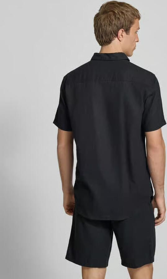 Blend slim fit linnen overhemd met viscose model 'Bobby'