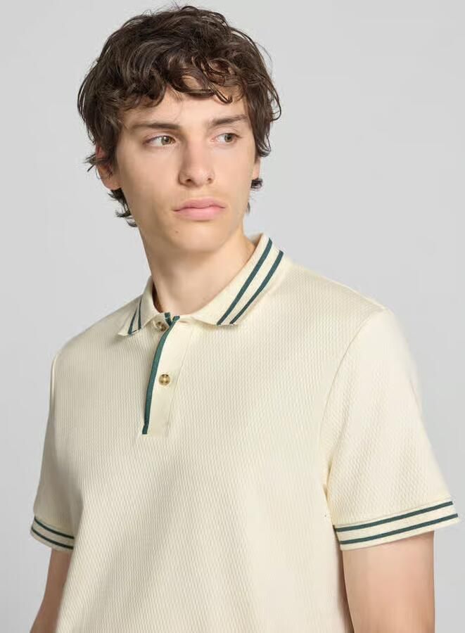 Blend slim fit poloshirt met structuurpatroon model 'FABLE'